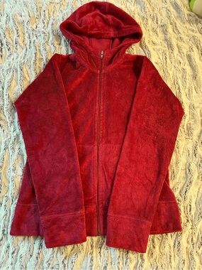 Patagonia Women's Fuzzy Hooded Full Zip Fleece Jacket Magenta Women’s Small